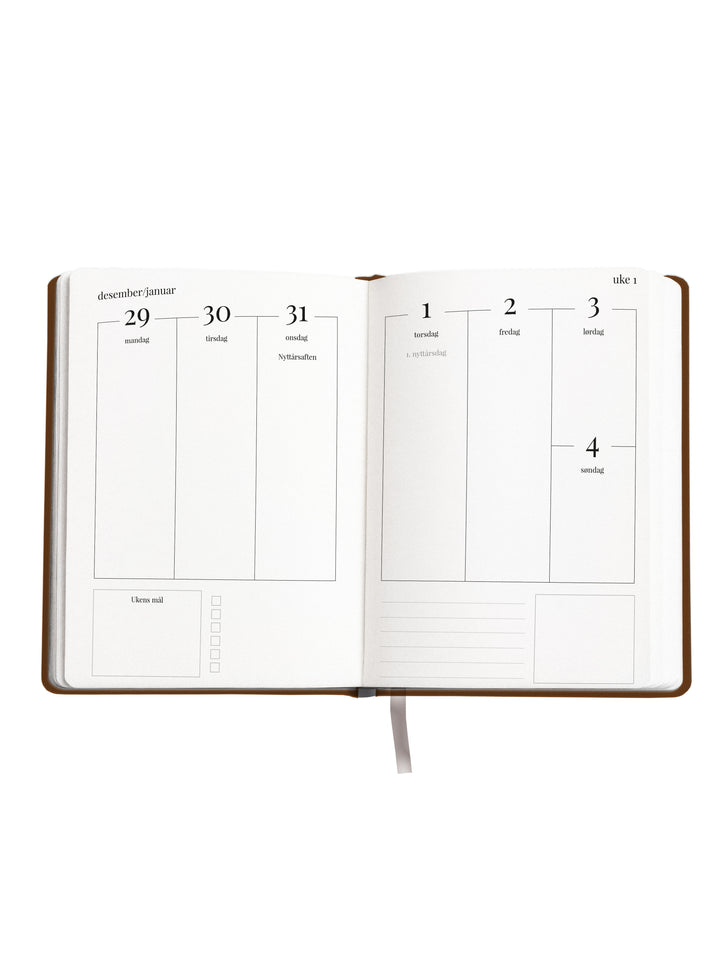 Ukeplan med kalender i planlegger 2026 fra aveluna