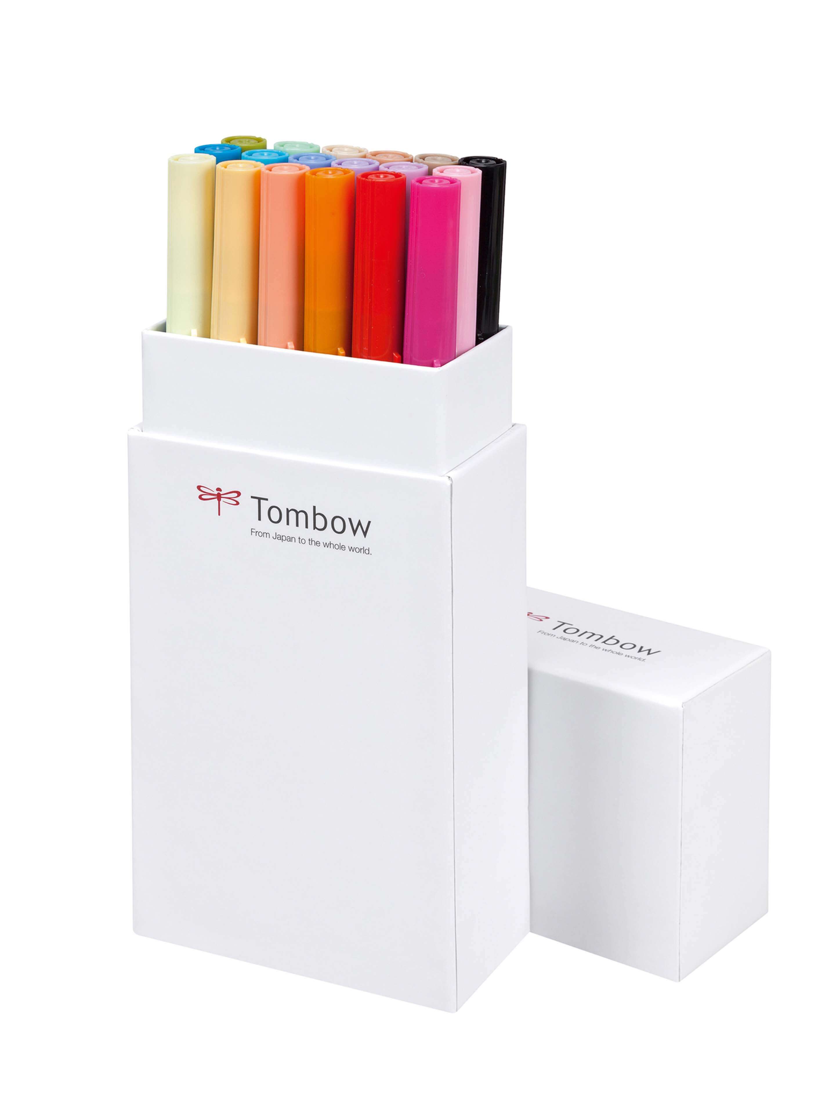 Set 18 Pennarelli Tombow ABT Dual Brush Pastello - Doppia Punta, Acquerellabili, Atossici
